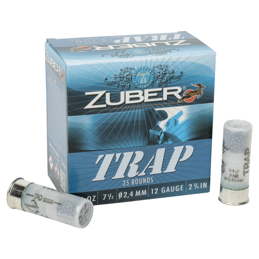 Патрон ZUBER TRAP 12/70 №7,5 24 гр. (пачка 25 шт.). Фото №1 Патрон ZUBER TRAP 12/70 №7,5 24 гр. (пачка 25 шт.). Фото №1