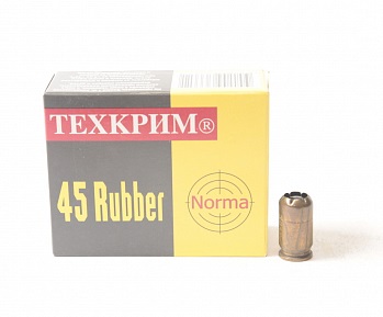 Патрон ООП Техкрим 45 Rubber NORMA ( в пачке 20 шт.) (в коробке 1080 шт.). Фото №1 Патрон ООП Техкрим 45 Rubber NORMA ( в пачке 20 шт.) (в коробке 1080 шт.). Фото №1