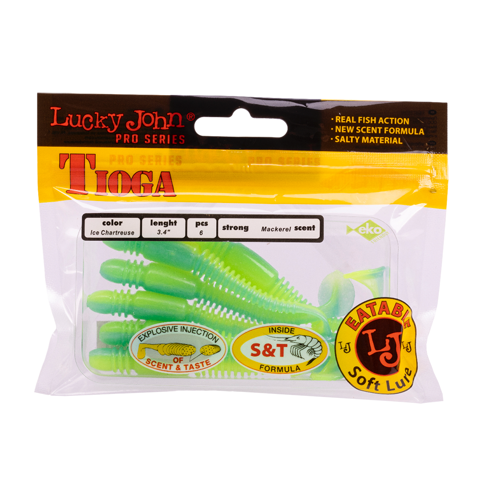 Виброхвост Lucky John Pro Series Tioga 3,4" 86мм, (6шт. упак.) цвет T57. Фото №5
