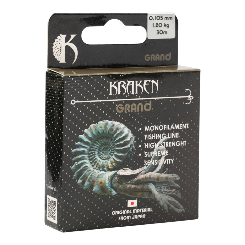 Леска Kraken Grand 30m 0,105mm 1.20kg. Фото №1 Леска Kraken Grand 30m 0,105mm 1.20kg. Фото №1