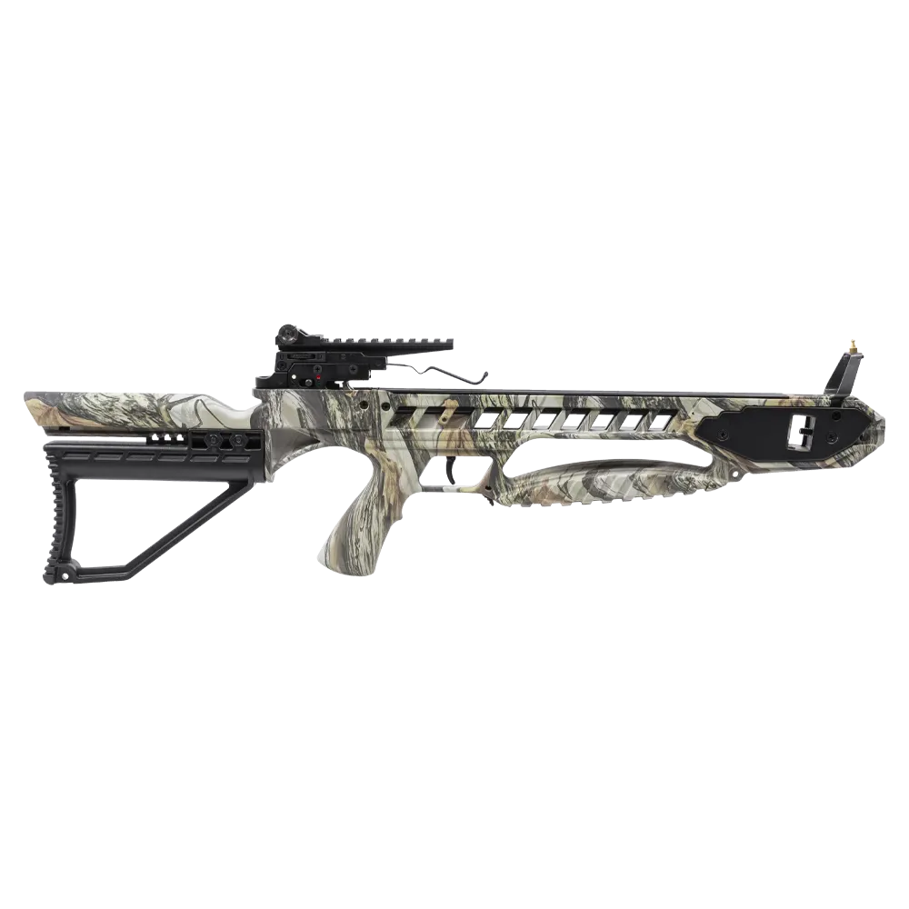 Приклад для арбалета Man Kung XB21, рекурсивный, god camo, кивер, стрелы 4 шт., прицел, крепеж. Фото №1