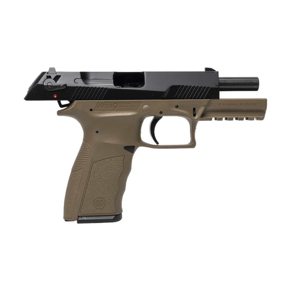 Пистолет АТА9 калибр 9*19 мм, FDE, черный затвор, серая рамка. Фото №7