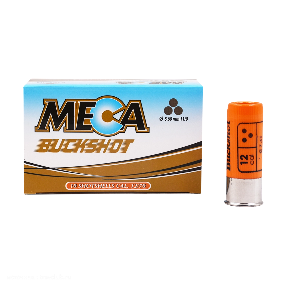 Патрон Meca 12/70 Buck Shot/карт/7,65 (в пачке 10шт/короб 250). Фото №2 Патрон Meca 12/70 Buck Shot/карт/7,65 (в пачке 10шт/короб 250). Фото №2