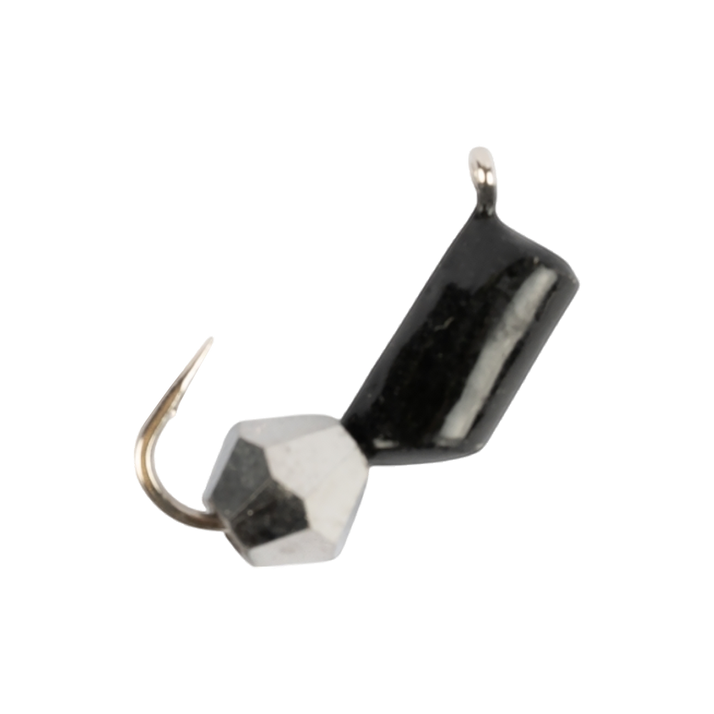 Мормышка вольфрамовая Trye Weight черная "Гвоздешарик" d3,0мм многогранный, серебро (10 шт). Фото №2