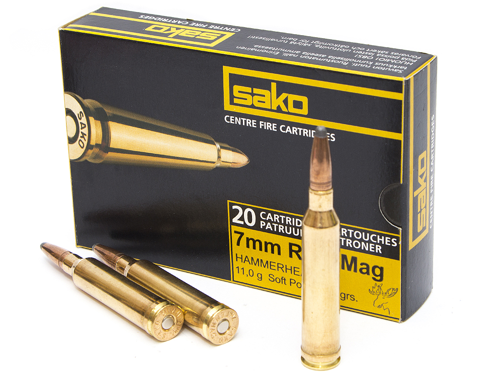 Патрон нарезной SAKO калибр 7mm Rem Mag SP Hammerhead 11.0 g/170 gr (в пачке 20 шт.). Фото №2