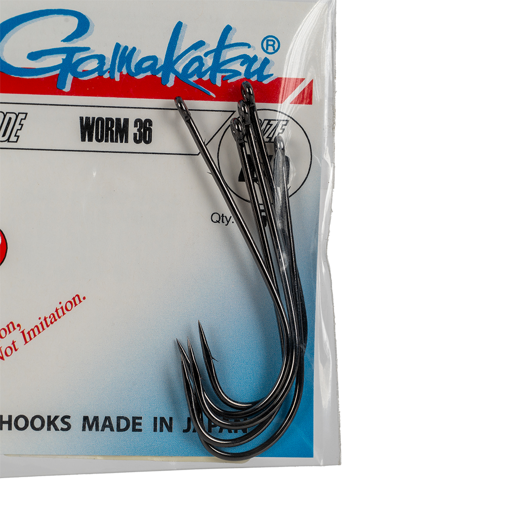 Крючок Gamakatsu Hook Worm 36 /0 (SPR) Black №4/0. Фото №2