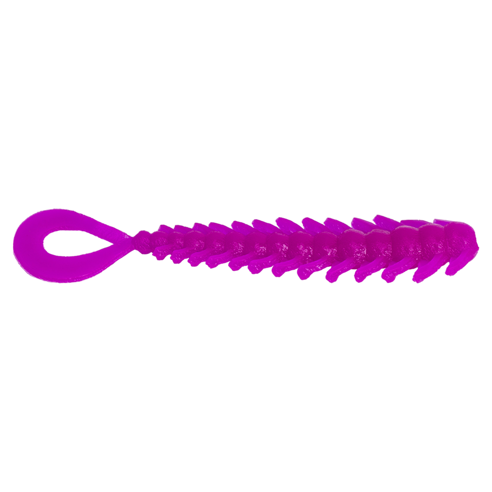 Резина съедобная виброхвост VIKING серия Многоножка 75 мм, фиолетовый фл (8 шт.). Фото №1