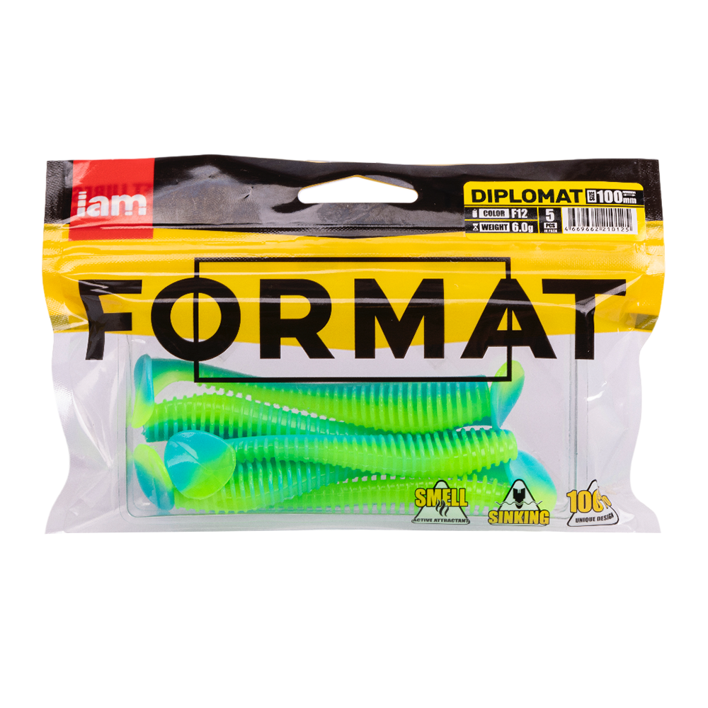 Силиконовая приманка FORMAT DIPLOMAT 100mm, цвет F12, (5шт). Фото №5 Силиконовая приманка FORMAT DIPLOMAT 100mm, цвет F12, (5шт). Фото №5