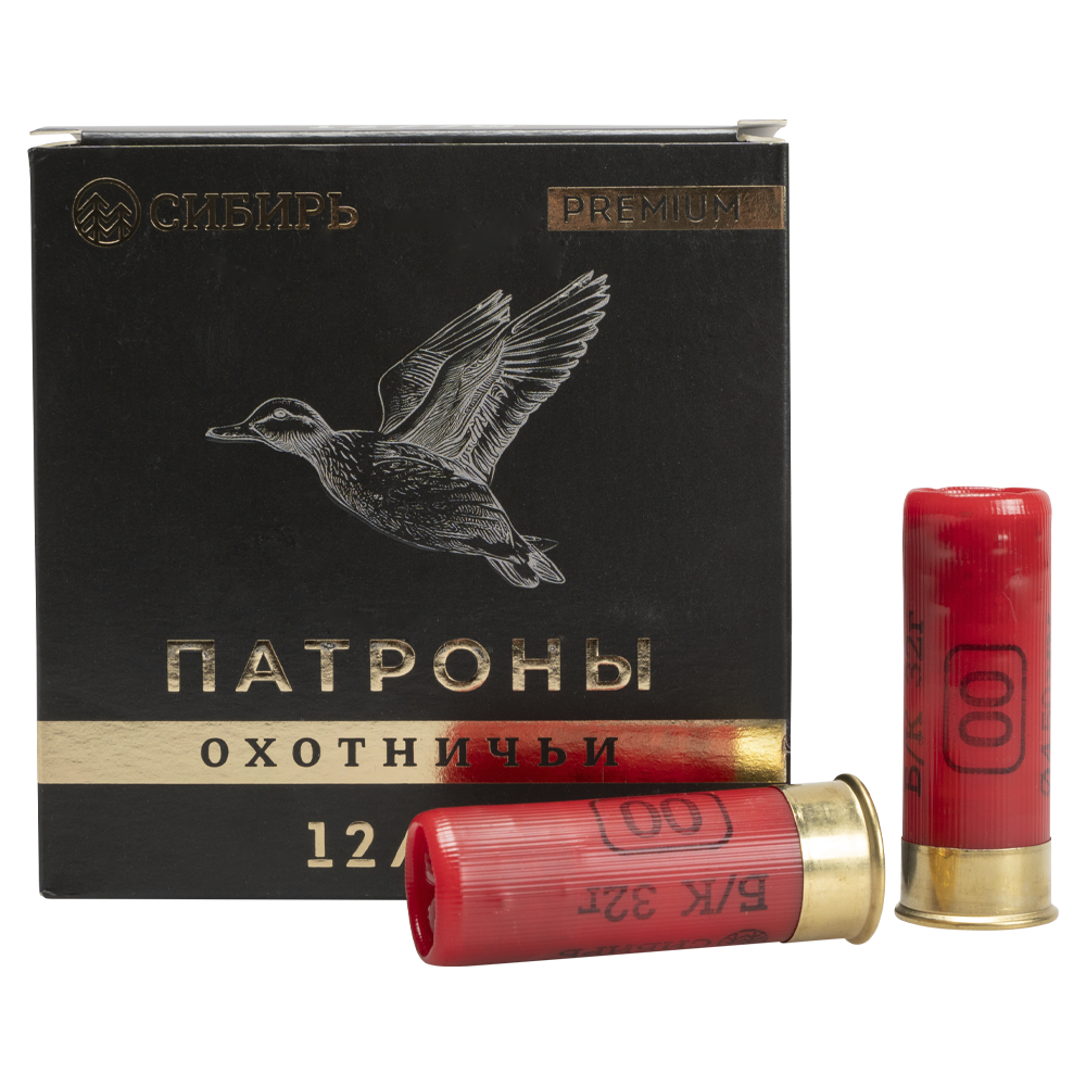 Патрон СИБИРЬ PREMIUM 12/70 охотничий дробовой 32г №00 (бесконтейнерный) (CX-2000) (пачка 25 шт) (в коробке 250шт). Фото №1 Патрон СИБИРЬ PREMIUM 12/70 охотничий дробовой 32г №00 (бесконтейнерный) (CX-2000) (пачка 25 шт) (в коробке 250шт). Фото №1
