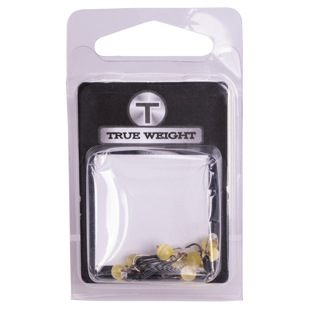 Мормышка вольфрамовая Trye Weight черная "Кошачий глаз" d1,5мм подвес, желтый (10шт). Фото №2