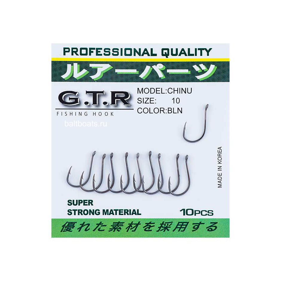 Крючок с ушком GTR FUNA № 4 черный никель (уп.- 10х10шт.). Фото №2