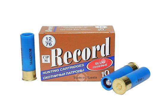 Патрон РЕКОРД МАГНУМ 12/76 пуля Стрела, 42гр. (в коробке 10 шт.). Фото №1