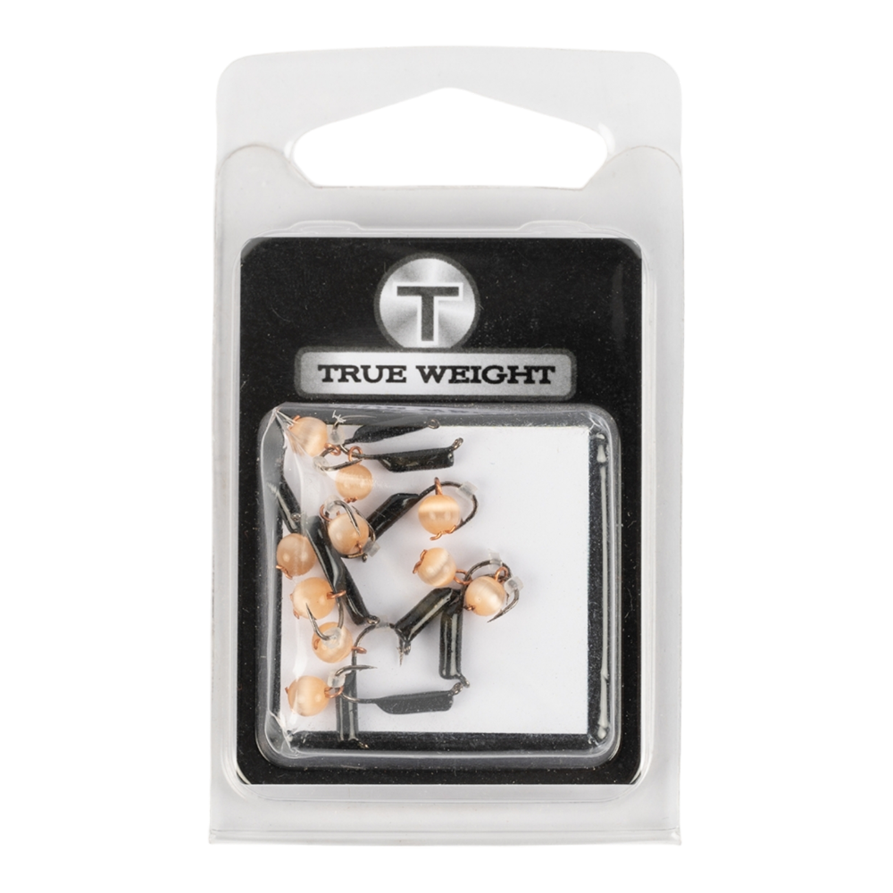 Мормышка вольфрамовая Trye Weight черная "Гвоздешарик" d1,5мм кошачий глаз, оранжевый (10шт). Фото №1