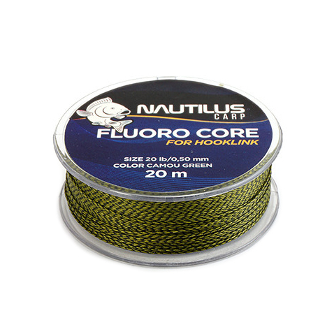 Поводковый материал Nautilus Fluoro Core 30lb 20м Camou Brown. Фото №1