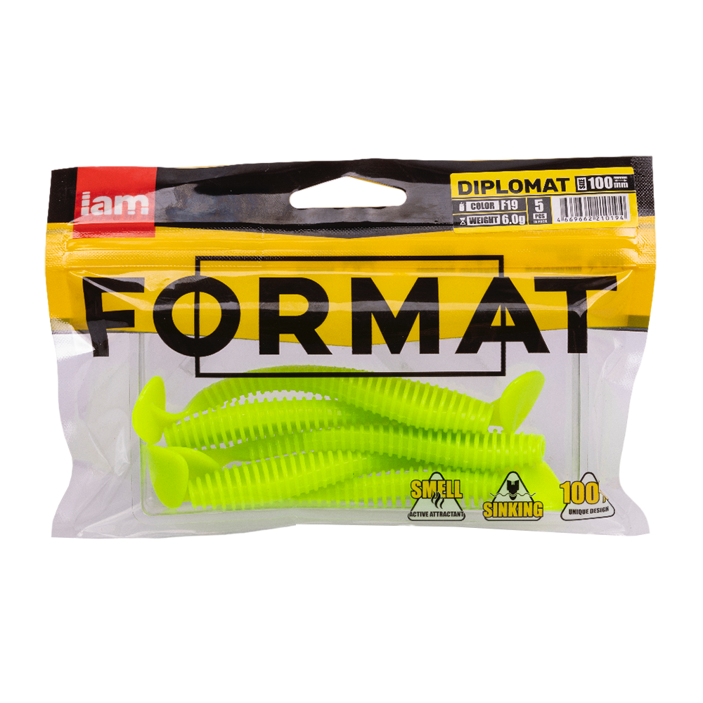 Силиконовая приманка FORMAT DIPLOMAT 100mm, цвет F19, (5шт). Фото №5