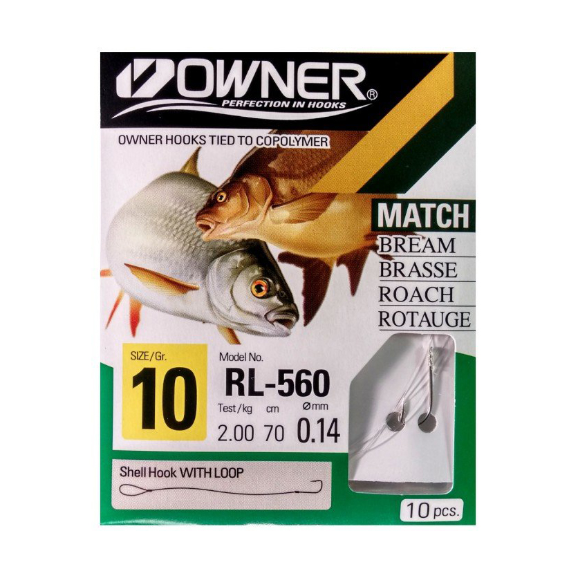 Крючок с поводком OWNER RL-560 №20 (10шт.). Фото №2