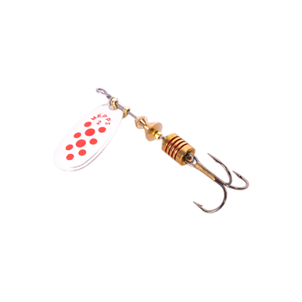 Блесна вращающаяся Mepps Comet PTS №2, 4,5гр, цвет (Silver/Red Dots) серебро/красные точки. Фото №1