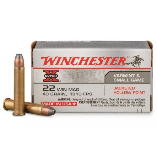 Патрон нарезной WINCHESTER калибр 22WIN Mag JHP Super X 2,59 гр. (в пачке 150 шт.). Фото №1