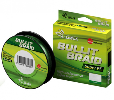 Леска плетёная Bullit Braid 135м 0,12мм 7.1кг (темно-зеленая). Фото №1