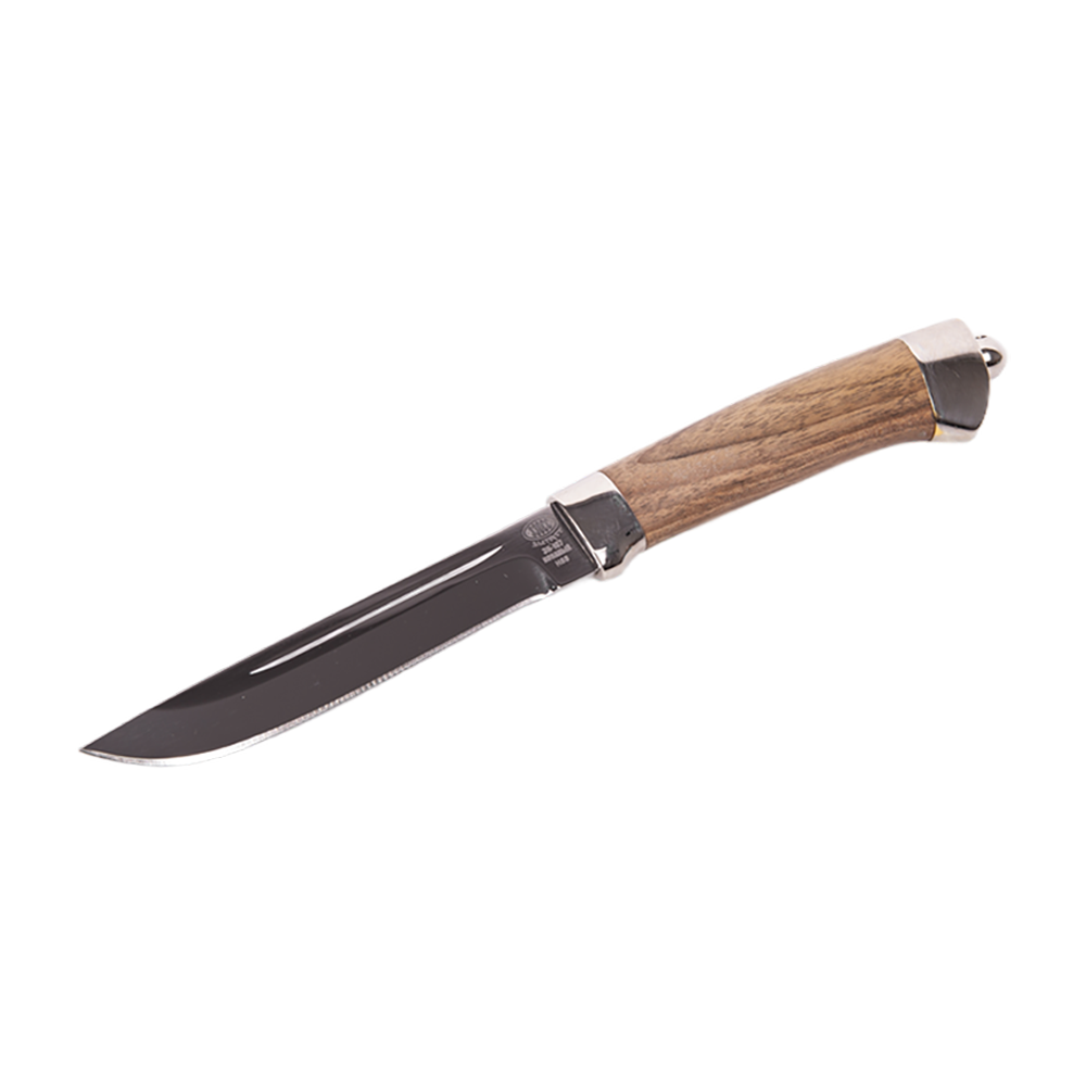 Нож ЗЗОСС, Н85, клинок ст.ЭИ-107, рукоять никель, орех. Фото №2