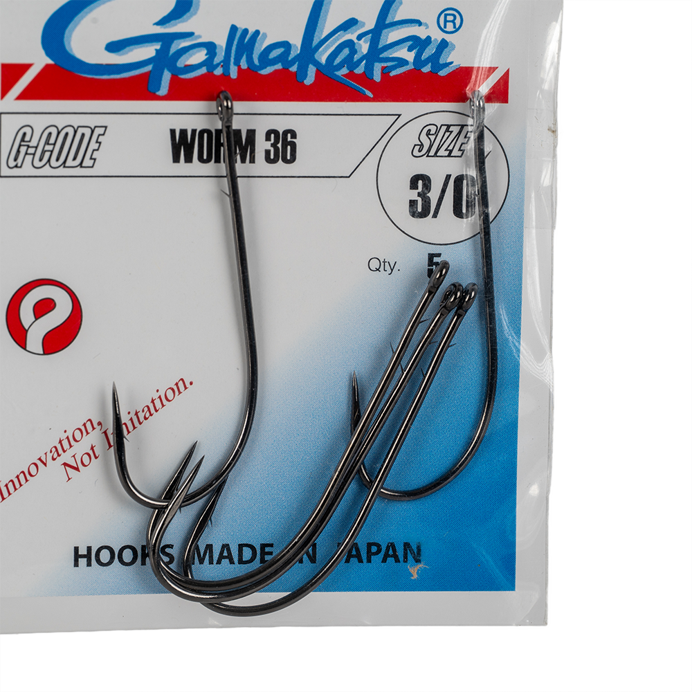Крючок Gamakatsu Hook Worm 36 /0 (SPR) Black №3/0. Фото №2
