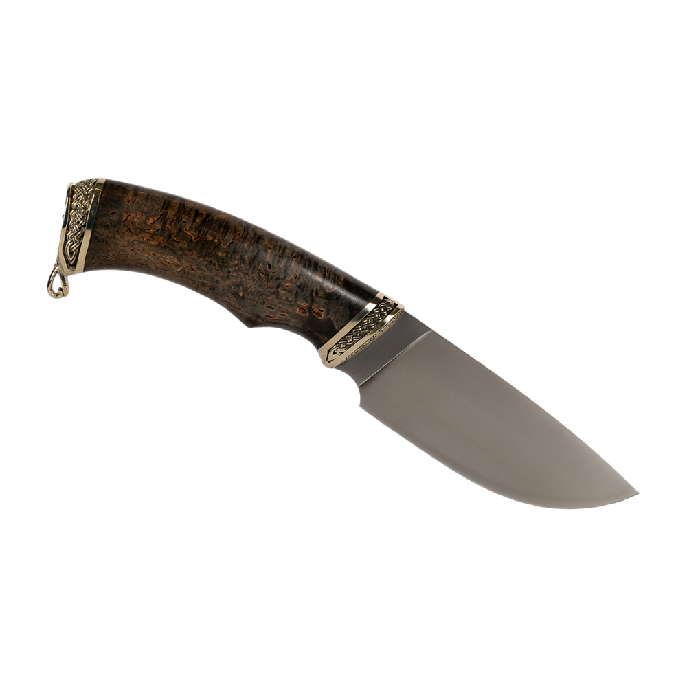 Нож МС "Разделочный", сталь ELMAX, литье, рукоять стабилизированная карельская береза. Фото №1