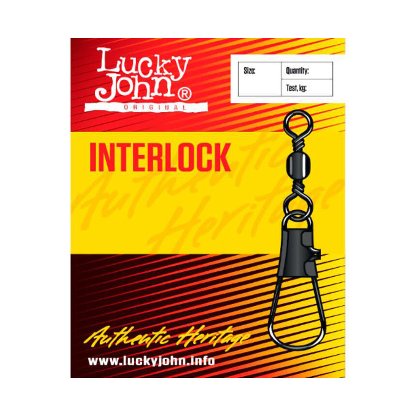 Вертлюжок Lucky John Barrel Swivel с застежкой Interlock №012. Фото №1 Вертлюжок Lucky John Barrel Swivel с застежкой Interlock №012. Фото №1