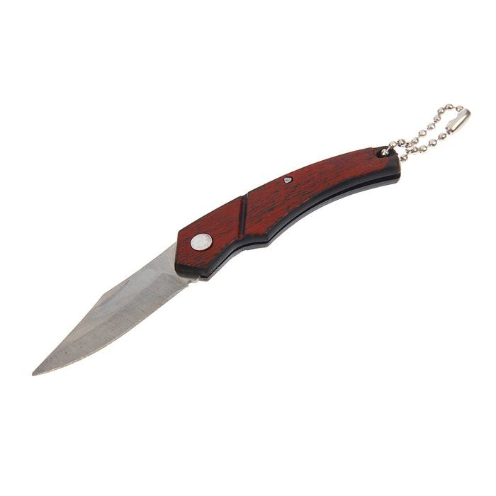 Нож складной с пластик. рукоятью под дерево "Ветерок",12 см, цепочка 1364755. Фото №2