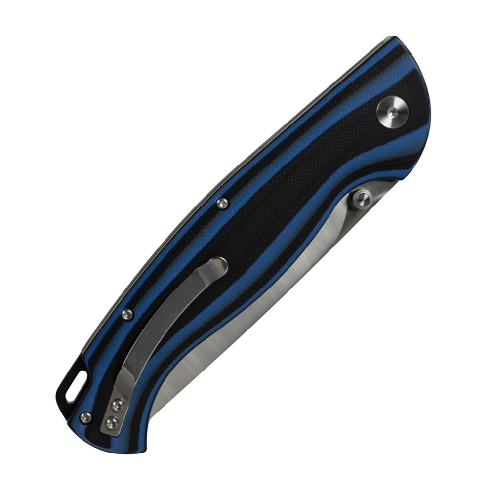 Нож складной МС "Сибиряк" сталь AUS-10, рукоять G10 (черно-синяя). Фото №4