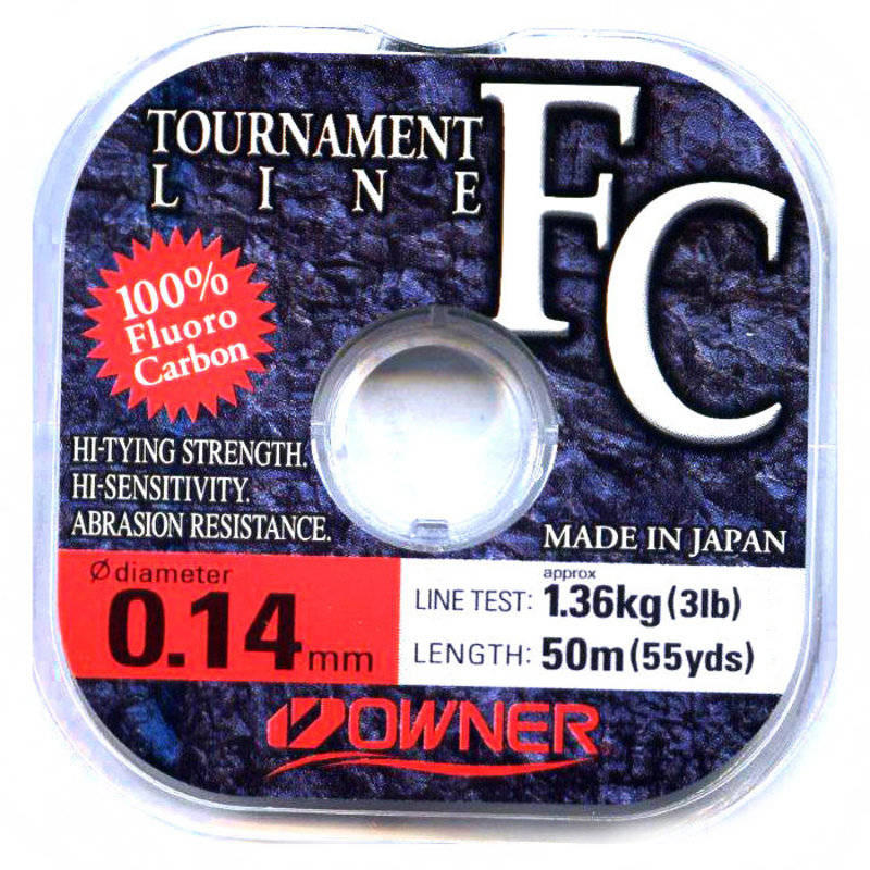 Леска Owner Fluorocarbon 50м 0,14мм. Фото №1