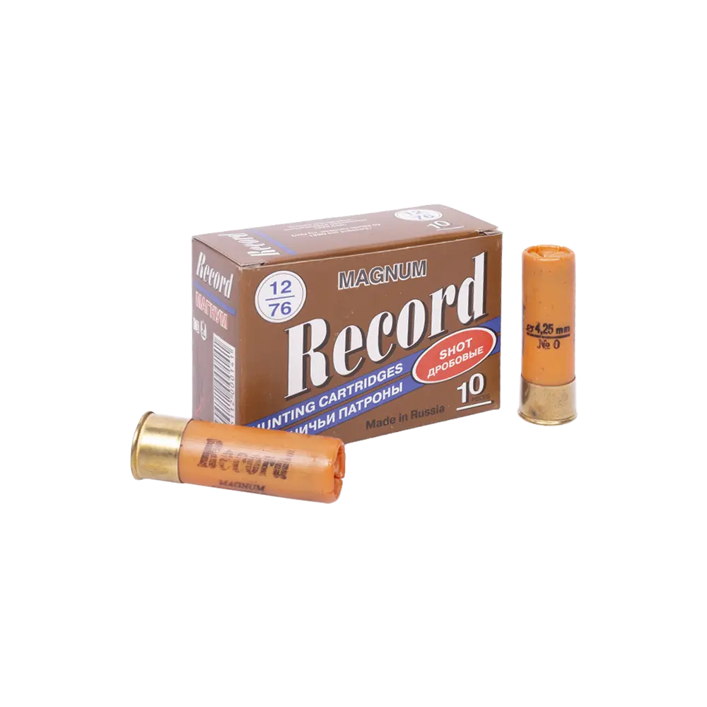 Патрон РЕКОРД МАГНУМ 12/76 дробь № 0 (в пачке 10 шт.) (в коробке 200 шт.). Фото №2 Патрон РЕКОРД МАГНУМ 12/76 дробь № 0 (в пачке 10 шт.) (в коробке 200 шт.). Фото №2