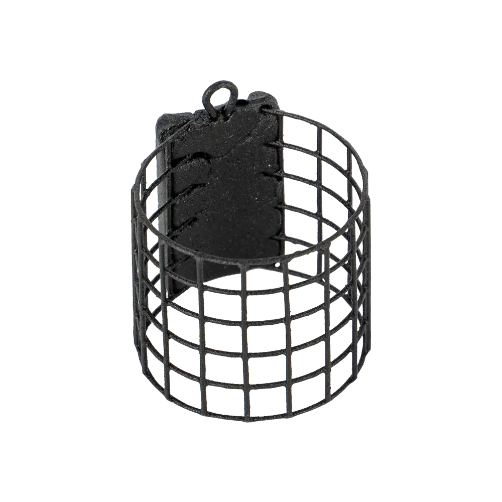 Груз-кормушка металлическая X-FEEDER ME SUBMARINE M GRID 050 г (28 мл, цвет Matt Black, сварная сетка). Фото №1