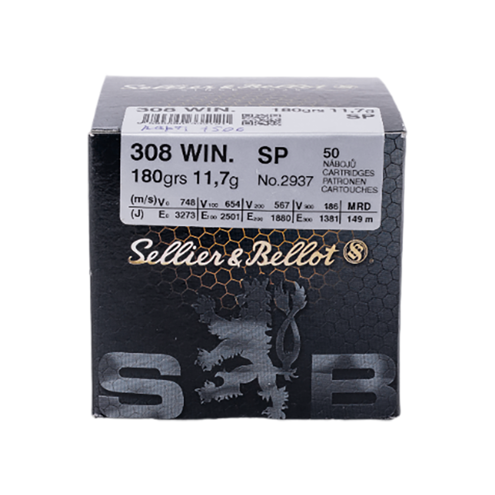 Патрон нарезной SELLER&BELLOT калибр 308 WIN SP 11,7 гр. BULK PACKING BOX (в пачке 50 шт.). Фото №1