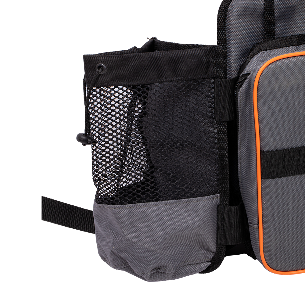 Сумка-рюкзак "СЛЕДОПЫТ" для зимнего ящика универсальная, 4 кармана, цвет серый. Фото №4