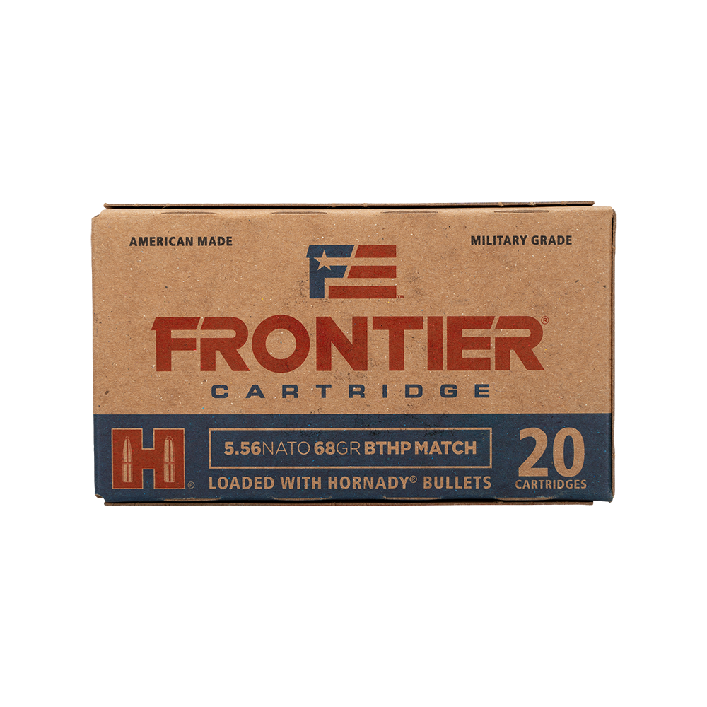 Патрон нарезной HORNADY Frontier кал. 5.56 (223 REM) GR BTHP MATCH 4.4 гр./ 68 gr. (в пачке 20 шт). Фото №1