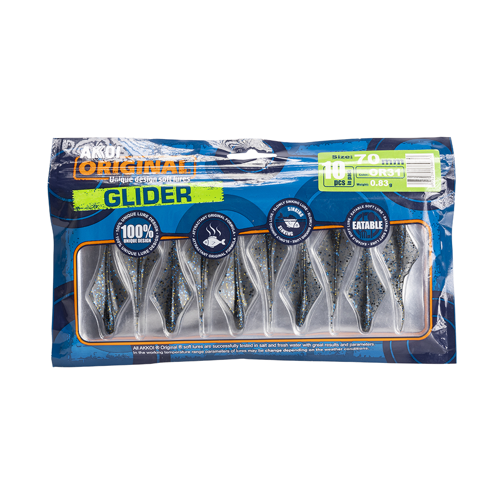 Силиконовая приманка AKKOI GLIDER 70mm цвет OR31 (уп. 10 шт). Фото №3