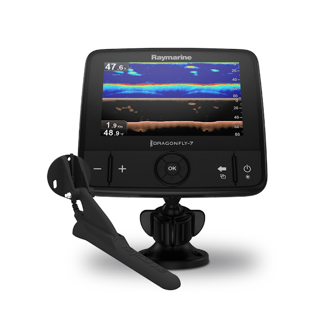 Эхолот-картплоттер Raymarine Dragonfly-7 PRO двухканальный с транцевым датчиком CPT-DVS. Фото №2