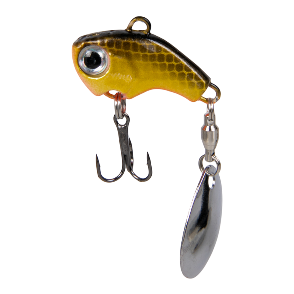 Тейл-спиннер Fish Hawk VIBEZ 14гр, цвет 02 зол/черн. Фото №1