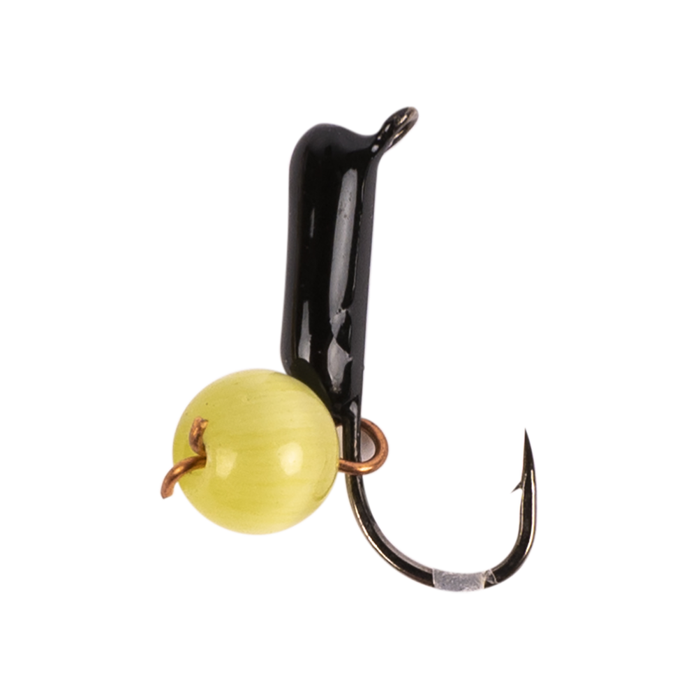Мормышка вольфрамовая Trye Weight черная "Кошачий глаз" d1,5мм подвес, салатовый (10шт). Фото №1 Мормышка вольфрамовая Trye Weight черная "Кошачий глаз" d1,5мм подвес, салатовый (10шт). Фото №1