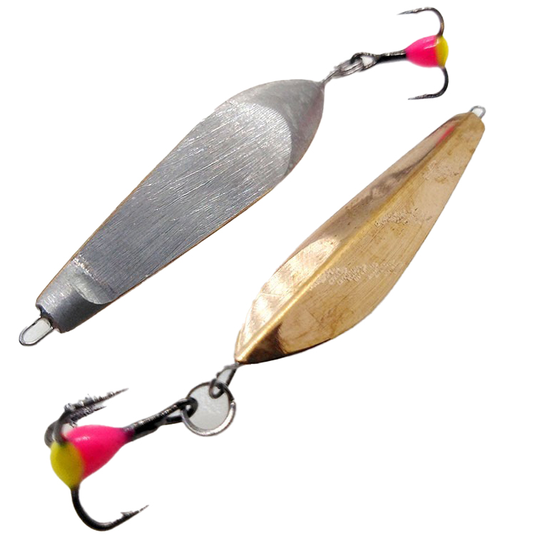 Блесна ЖОР Меша 40мм, 8гр, цвет (нейзильбер/нейзильбер №4) тройник. Фото №2