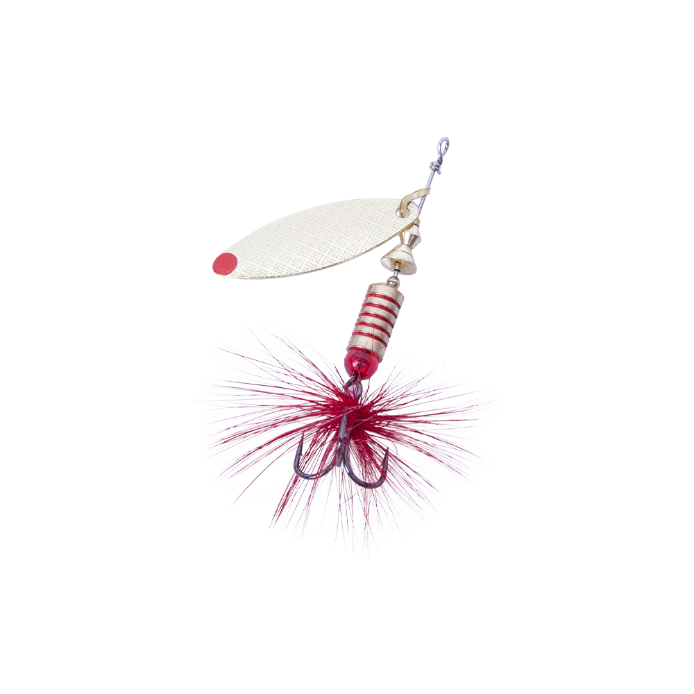 Блесна вращающаяся MADFISH Aglia Long №1, 6гр, цвет (Gold-red-dot). Фото №2