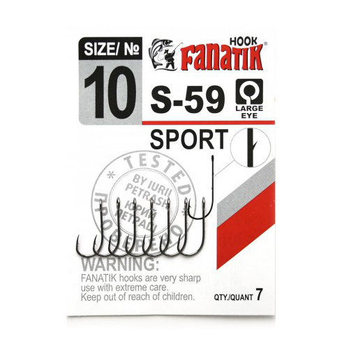Крючок одинарный Fanatik S-59 SPORT №6 (6 шт). Фото №1