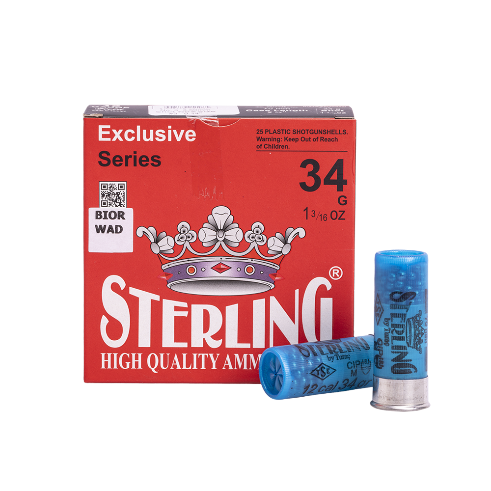 Патрон STERLING 12/70 Bior №3 34 гр. (в пачке 25 шт.). Фото №1