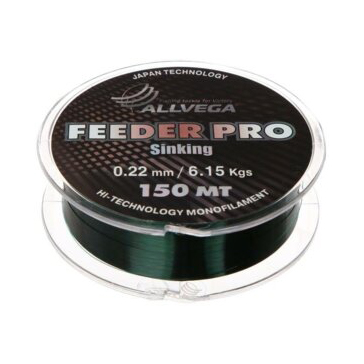 Леска ALLVEGA "FEEDER PRO SINKING" 0.16мм 150м 3.28кг (темно-зеленая). Фото №2