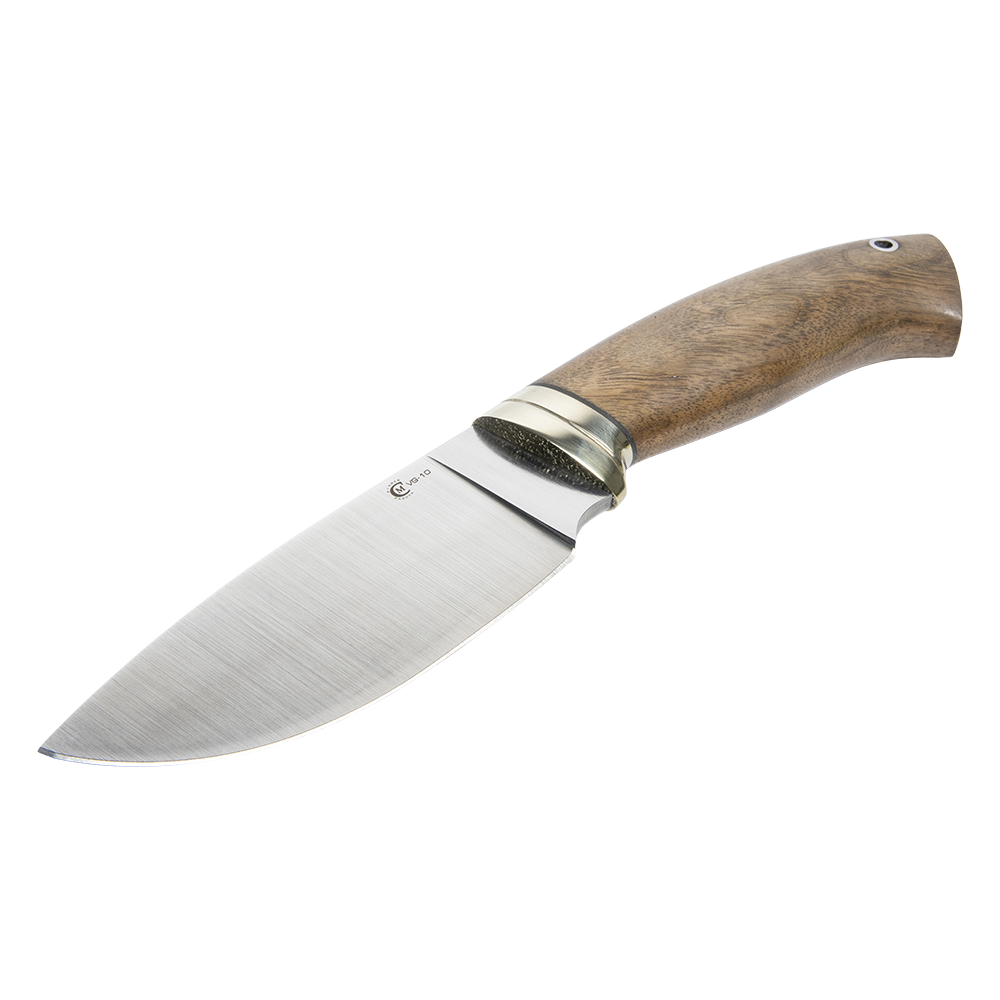 Нож МС "Разделочный", сталь VG-10, лит.мельхиор,орех(кап). Фото №3