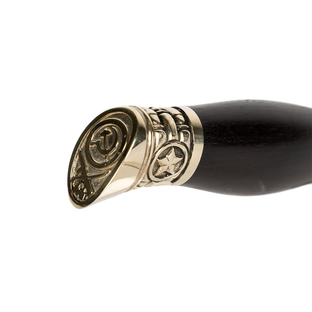 Нож МС Разведчик, клинок кованый, ст. Х12МФ, рукоять граб, литье, звезда. Фото №5