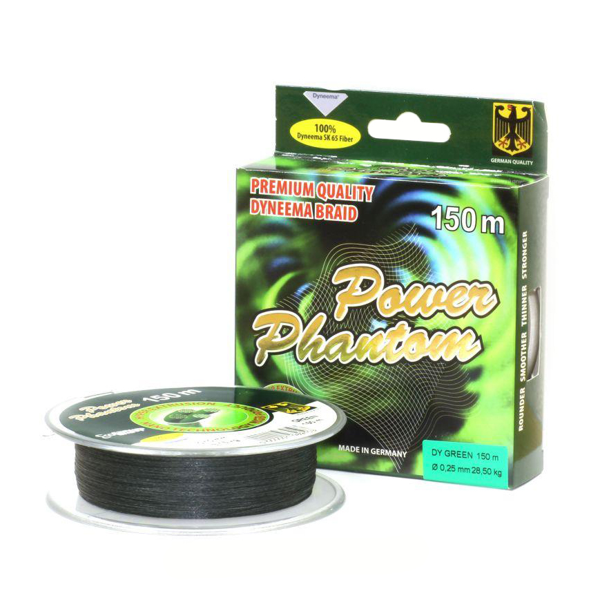 Шнур плетенный Power Phantom 0,18мм/120м 18,35кг зеленый. Фото №1