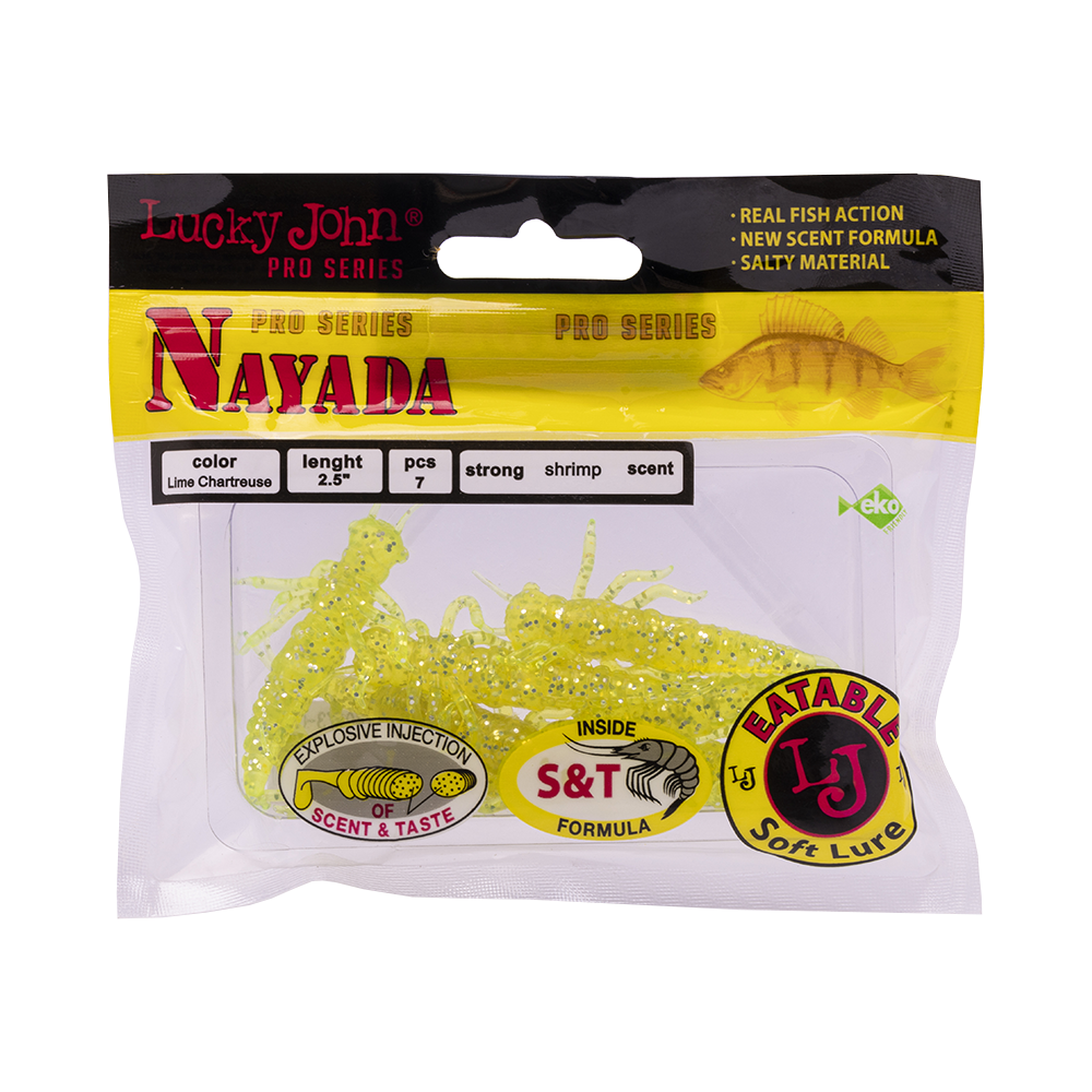 Твистер Lucky John Pro Series Nayada 2,5" 64мм, (7шт. упак.) цвет 071. Фото №5