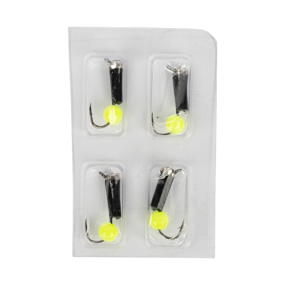 Мормышка вольфрамовая Зеленый мыс "Столбик с колпачком" 2,0мм, ядреный глаз Лимон (15шт. упак.). Фото №3