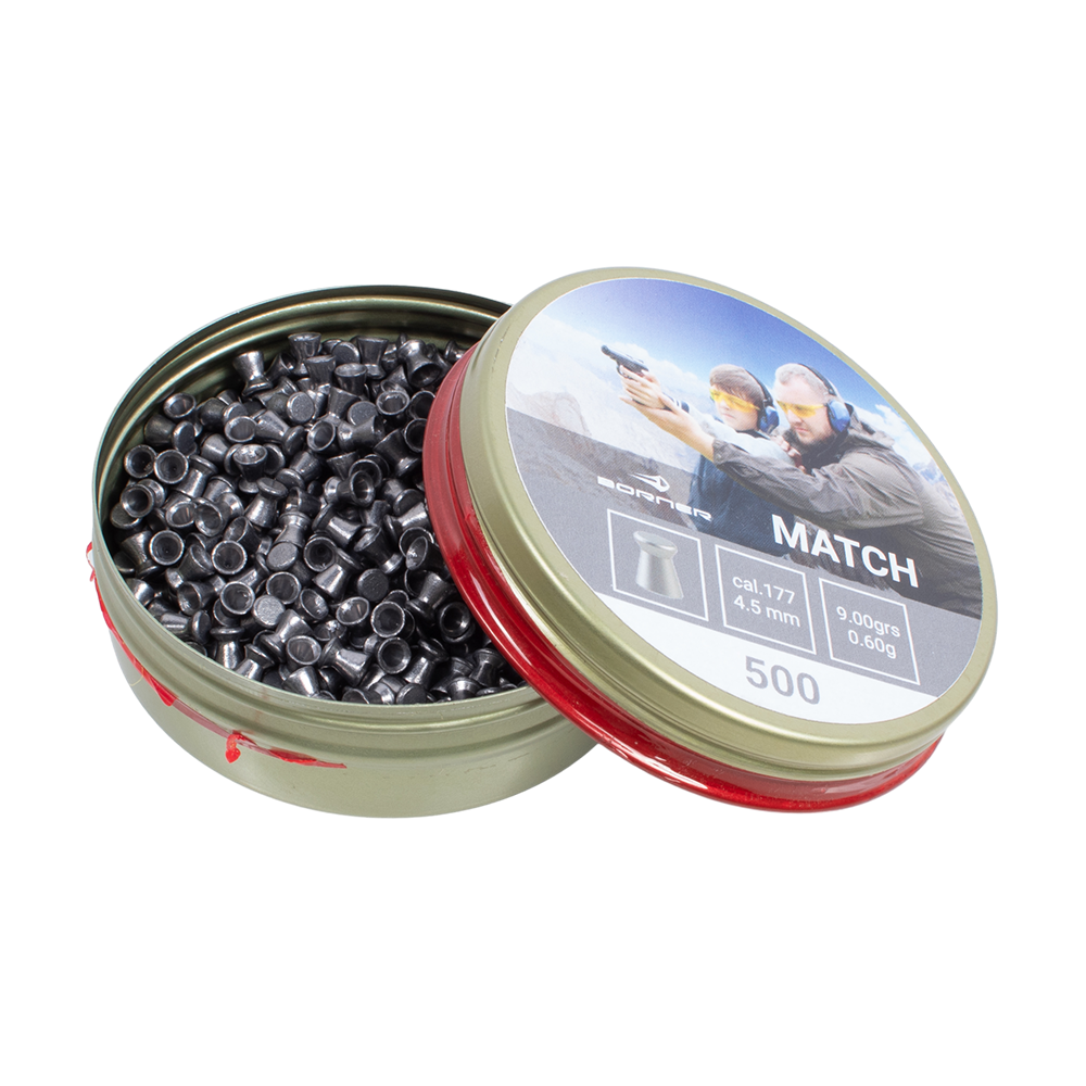 Пуля пневматическая Borner " Match",  4,5 (500 шт.) 0,60гр. (30 шт в коробке). Фото №2